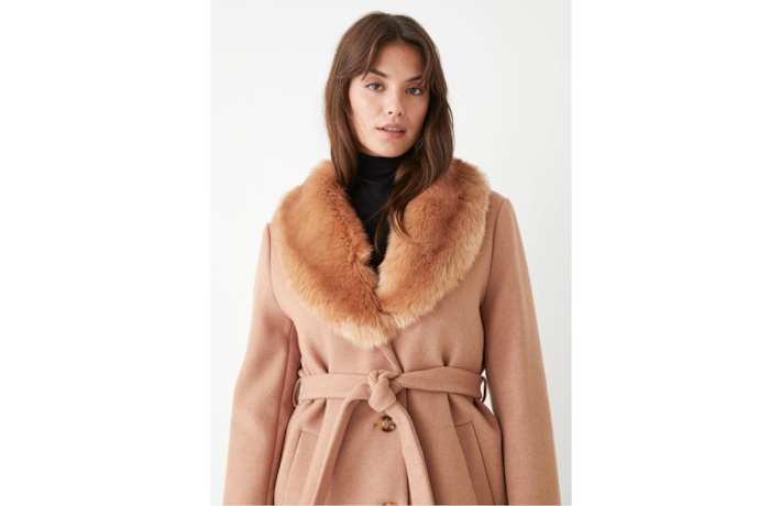 Faux Fur Collar Coat